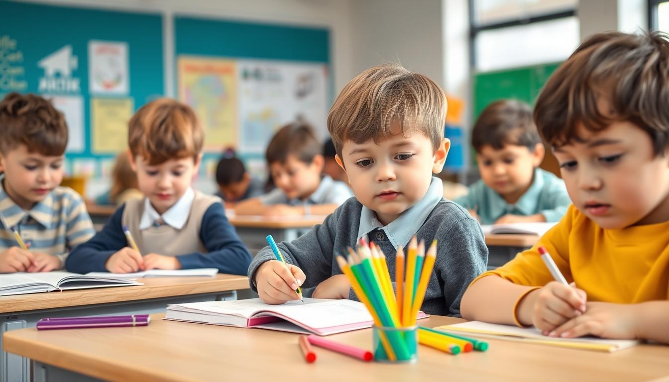 Student using learning strategies while studying