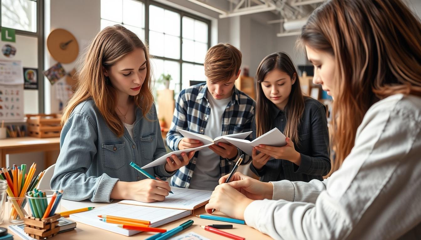 Student preparing for exams with study materials